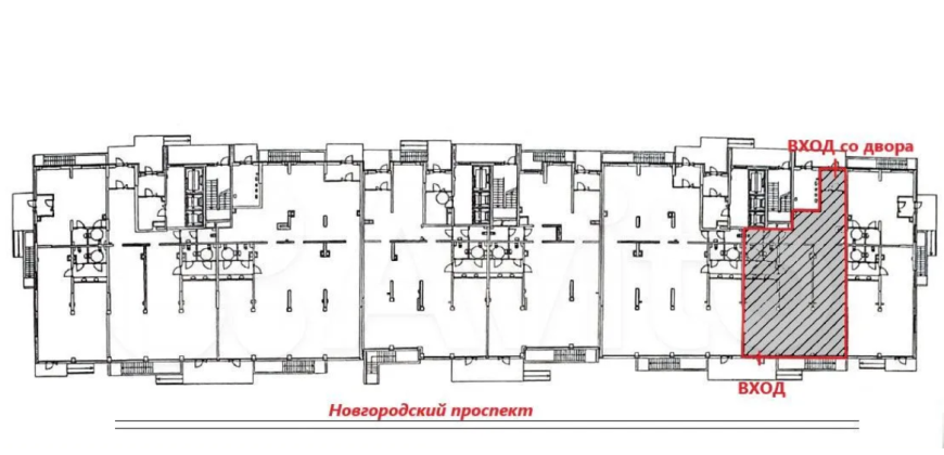 Сдается в аренду коммерческое помещение 191,6 м2, на 1 этаже жилого дома, Шушары, Новгородский пр. 2, к.1.