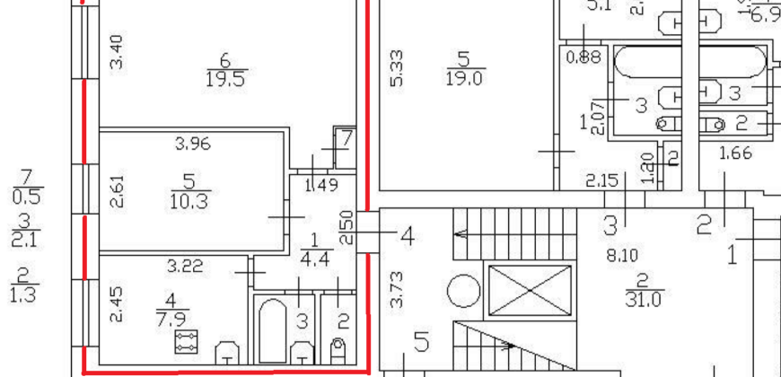 Продается 2-х комнатная кв 46м2 в кирпичном доме на кл. Народная, д.48.